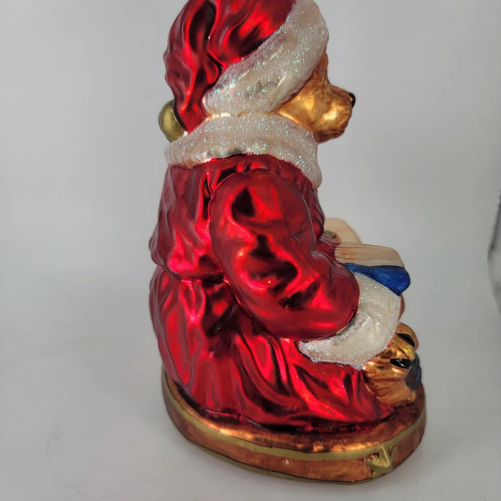 Boyds Bears‎ Festive Red and Gold Teddy Ornament